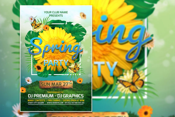 Colorful Spring Party Flyer Template: A Vibrant Design for Any Event