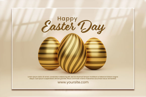 Create Stunning Invitations with a Gold Style Easter Flyer Template