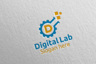 Digital Lab Letter D Logo 82: A Vector Template for Modern Brands