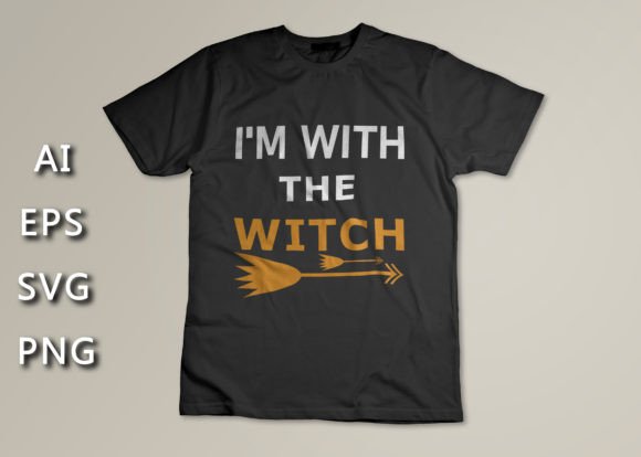 I'm with the Witch: A Spellbinding Halloween T-Shirt Design