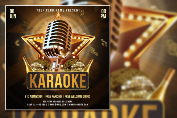 Unleash Your Event's Vibe with This Gold Karaoke Template